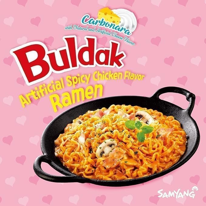 Samyang Hot Chicken Flavour Buldak Ramen Noodles (Carbonara Flavour) 130g (40 Pack) - Image 5